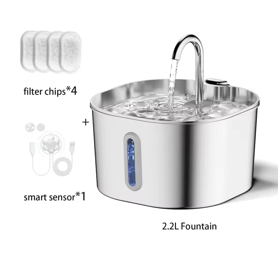 SteelFlow Quiet Pet Water Fountain