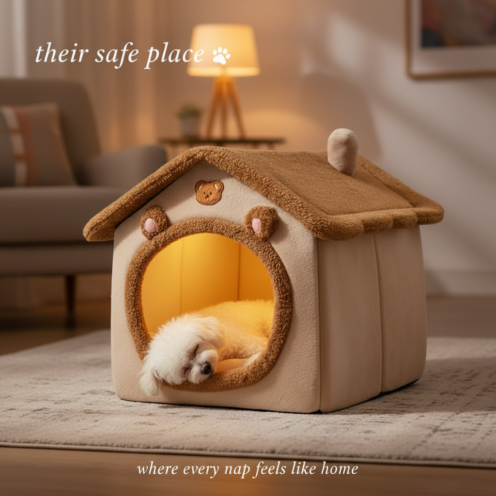 AuraDen Bear Cave — Cozy Indoor Night Lifestyle