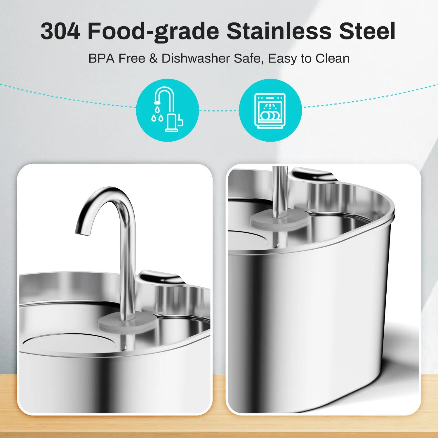 SteelFlow Quiet Pet Water Fountain